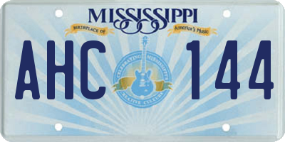 MS license plate AHC144
