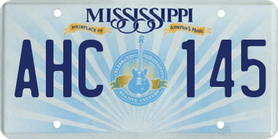 MS license plate AHC145