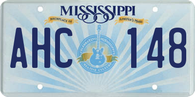 MS license plate AHC148