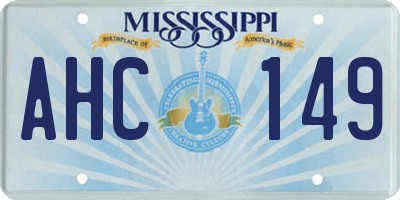 MS license plate AHC149