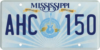MS license plate AHC150