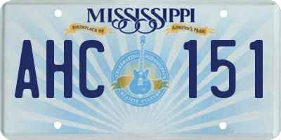 MS license plate AHC151