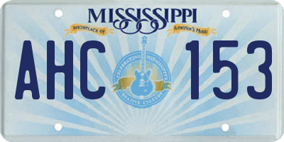 MS license plate AHC153