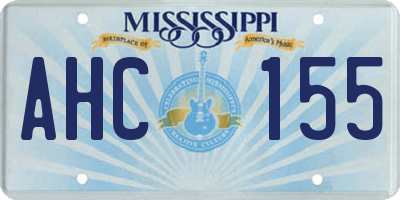 MS license plate AHC155