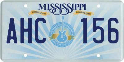 MS license plate AHC156
