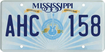 MS license plate AHC158