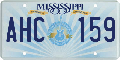 MS license plate AHC159