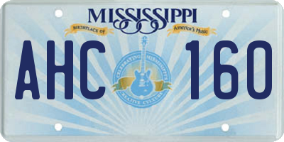 MS license plate AHC160