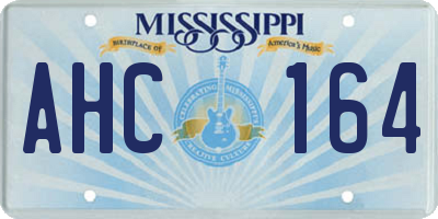 MS license plate AHC164