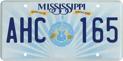 MS license plate AHC165