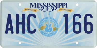MS license plate AHC166