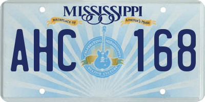 MS license plate AHC168