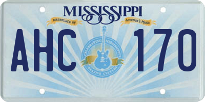 MS license plate AHC170