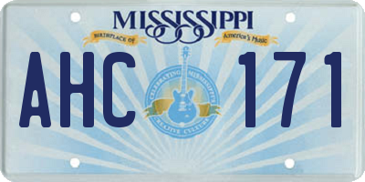 MS license plate AHC171