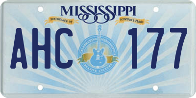 MS license plate AHC177