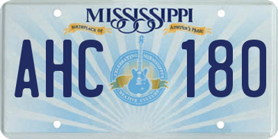 MS license plate AHC180