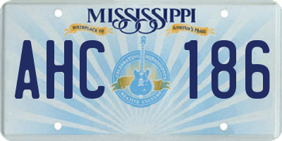 MS license plate AHC186