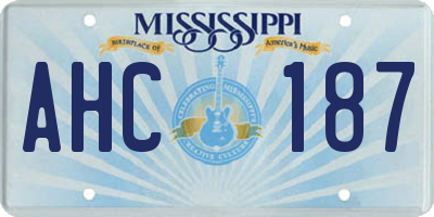 MS license plate AHC187