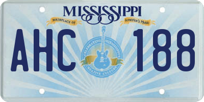 MS license plate AHC188