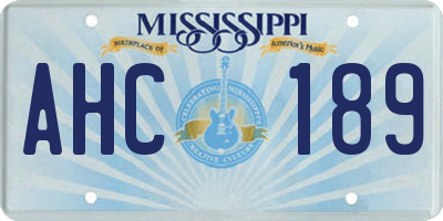 MS license plate AHC189