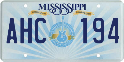 MS license plate AHC194