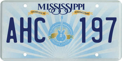 MS license plate AHC197