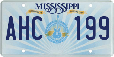 MS license plate AHC199