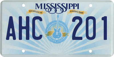 MS license plate AHC201