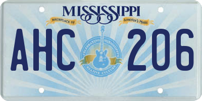 MS license plate AHC206