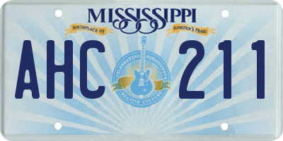 MS license plate AHC211
