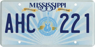 MS license plate AHC221