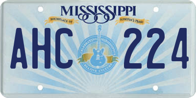 MS license plate AHC224