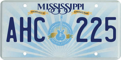 MS license plate AHC225