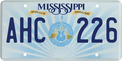 MS license plate AHC226