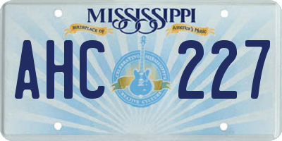 MS license plate AHC227