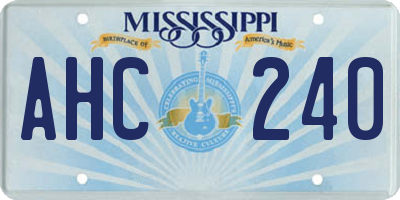 MS license plate AHC240