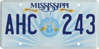 MS license plate AHC243