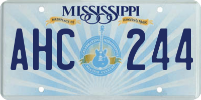 MS license plate AHC244