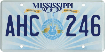 MS license plate AHC246