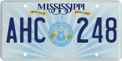 MS license plate AHC248