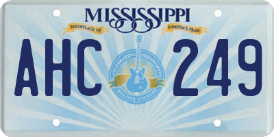 MS license plate AHC249