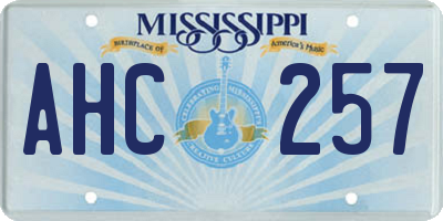 MS license plate AHC257