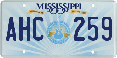 MS license plate AHC259