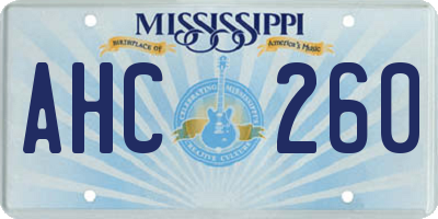 MS license plate AHC260