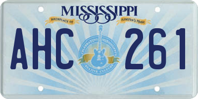 MS license plate AHC261