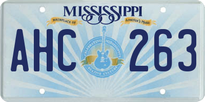 MS license plate AHC263