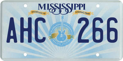MS license plate AHC266