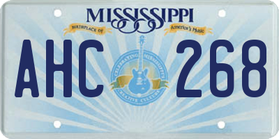 MS license plate AHC268