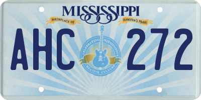 MS license plate AHC272