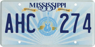 MS license plate AHC274